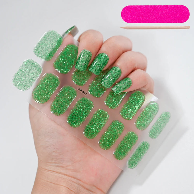 Semi Cured Wraps Fast Gel Nail Sticker Soild Nail Gel Wraps Adhesive Full Cover Gel Nail Decal UV Lamp Cured Manicure Decoration2028