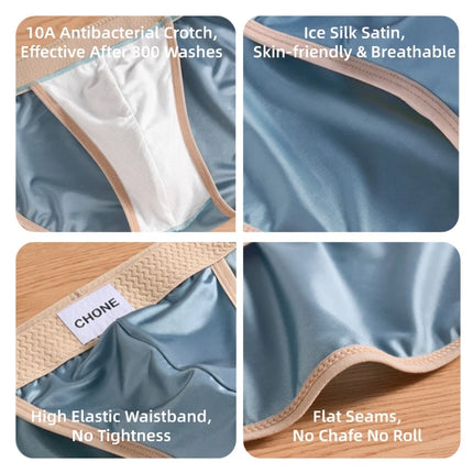 3 pezzi LORIEN CREST Slip bikini triangolari da uomo in raso di seta di lusso, traspiranti, ultra morbidi, comodi, sexy, intimo maschile