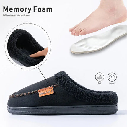 Winter New Men's Imitation Deer Skin Slippers TPR Bottom Warm and Comfortable Indoor Slippers Suitable for Home Wear anti Slip