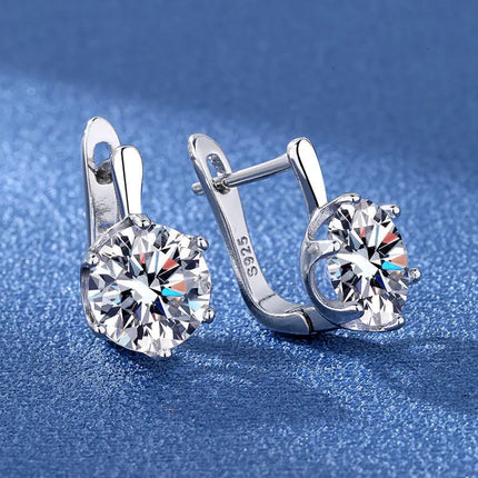 Orecchini in argento sterling 925 gioielli di alta qualità retrò modello semplice orecchini con zirconi bianchi viola vendita calda platinumshop