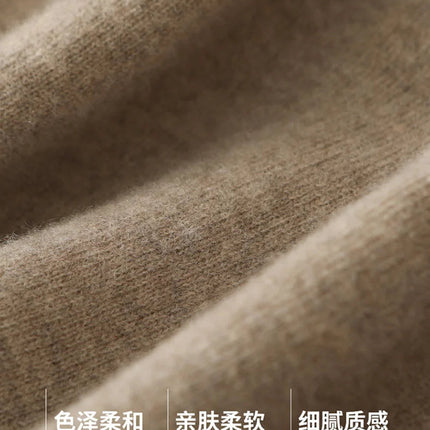 Autumn And Winter100% Pure Wool Skirt Women's Long Pocket Small A Skirt High Waist Slim Cashmere Knit A-Line Skirt PlatiNum