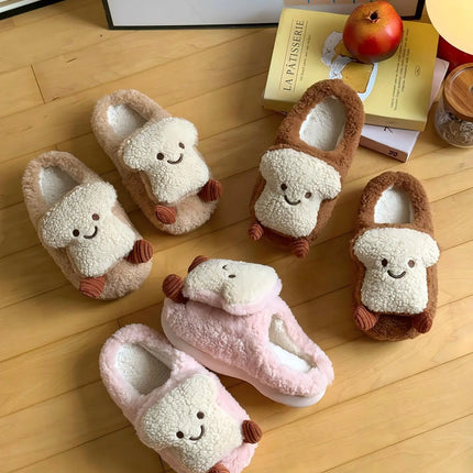 Plush Cotton Slippers Women Winter Indoor Home Shoes Anti-slip Thick Warm Cotton Shoes Cartoon Slippers Soft Comfortable Slipper