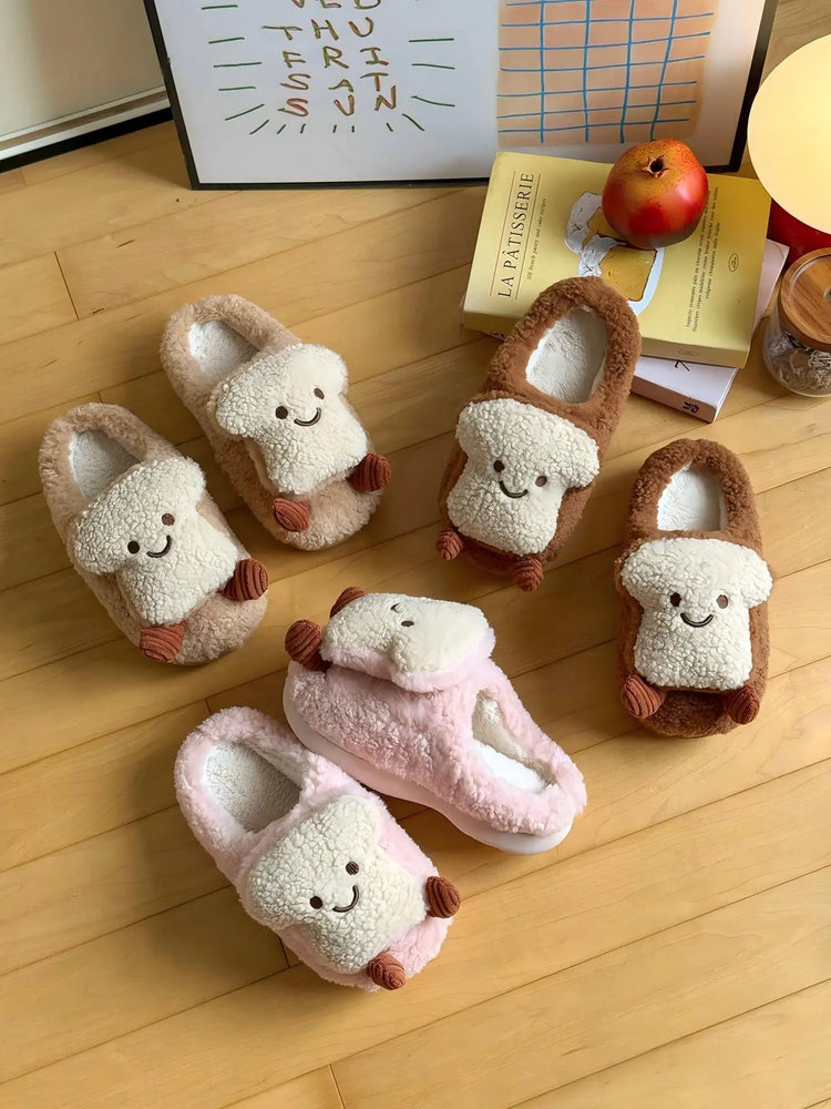 Plush Cotton Slippers Women Winter Indoor Home Shoes Anti-slip Thick Warm Cotton Shoes Cartoon Slippers Soft Comfortable Slipper