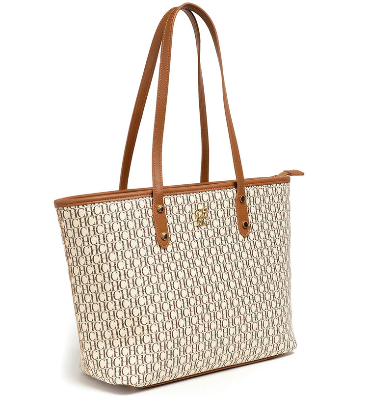 CH 2026 New Embossed Tote Bag Set 2Pcs Large Capacity Shoulder Bag with Pouch Luxury Designer Handbag for Women PlatiNum