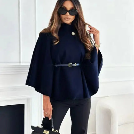 Women's A-Line Cape Woolen Coat Autumn Winter New 2026 Fashionable Outerwear for Ladies