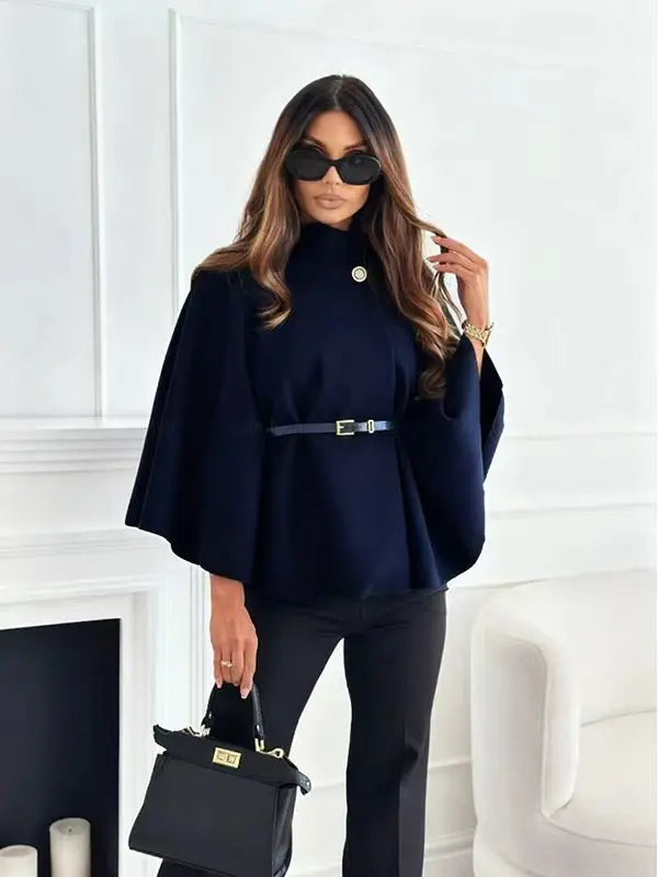 Women's A-Line Cape Woolen Coat Autumn Winter New 2026 Fashionable Outerwear for Ladies
