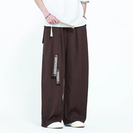 Pantaloni da uomo in stile giapponese con stampa Ukiyo-e, pantaloni comodi e alla moda, pantaloni larghi da uomo, pantaloni casual a gamba dritta da uomo