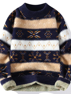 High Quality Sweater New Fashion Trend Printed Thickened Warm Knitted Sweater Autumn/winter Men's Casual Loose Sports top