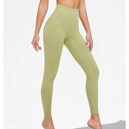 AL Women's High-Waist Airlift Yoga Leggings - Solid Color Tight Workout Pants for Pilates, Exercise & Street Style PlatiNum
