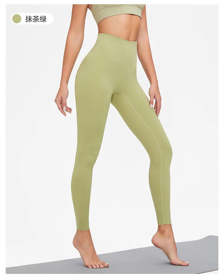 AL Women's High-Waist Airlift Yoga Leggings - Solid Color Tight Workout Pants for Pilates, Exercise & Street Style PlatiNum