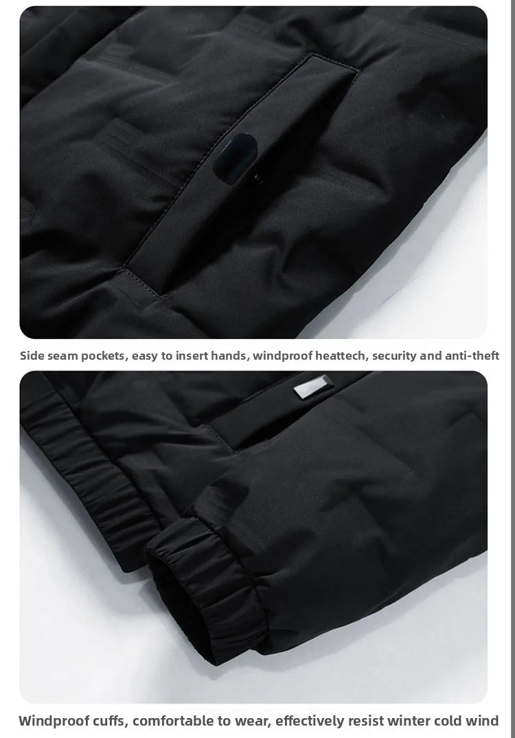 Men's white duck down jacket, new lightweight down cotton jacket, fashionable autumn and winter fashion jacket