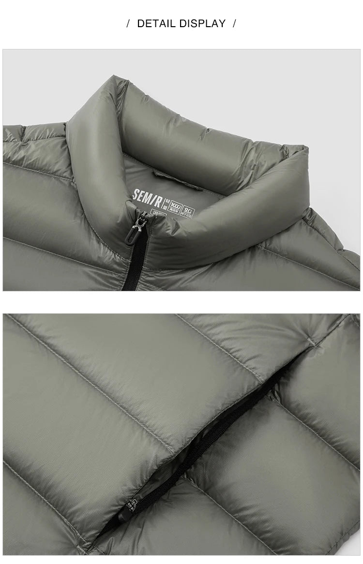 Semir Men Down Jacket Lightweight Build 90 Percent Down Fill Stand Collar 2026 Winter Warm Insulation Cold Weather
