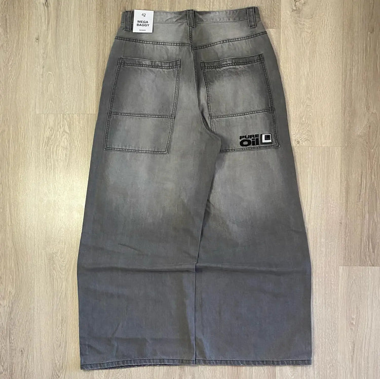 Jeans Baggy Oversize Y2K con Stampa Americana, Stile Harajuku Hip Hop, Pantaloni Larghi Casual da Donna