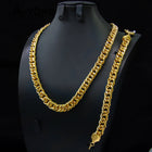 Set di gioielli Hip Hop di lusso placcato oro 21k Dubai Fashoin Collana a catena cubana Arabo Donna Uomo Punk Evento Gioielli per feste platinumshop