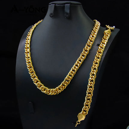 Set di gioielli Hip Hop di lusso placcato oro 21k Dubai Fashoin Collana a catena cubana Arabo Donna Uomo Punk Evento Gioielli per feste platinumshop