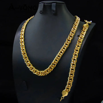 Set di gioielli Hip Hop di lusso placcato oro 21k Dubai Fashoin Collana a catena cubana Arabo Donna Uomo Punk Evento Gioielli per feste platinumshop
