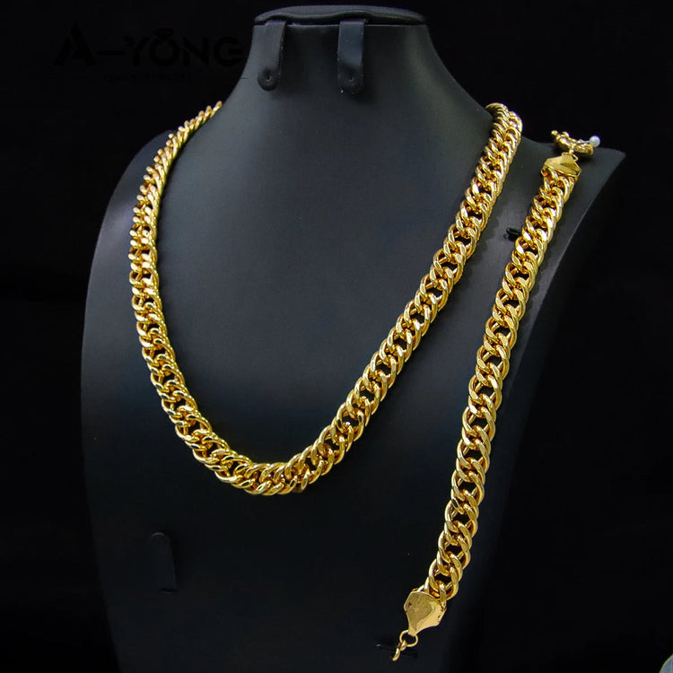 Set di gioielli Hip Hop di lusso placcato oro 21k Dubai Fashoin Collana a catena cubana Arabo Donna Uomo Punk Evento Gioielli per feste platinumshop