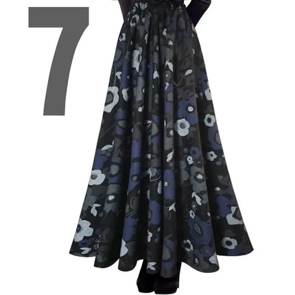 TIYIHAILEY-Women's Long Maxi Thick A-line Skirts, Elastic Waist, Plaid Woolen Skirts, Warm with Pocket, Winter, New Custom Made PlatiNum