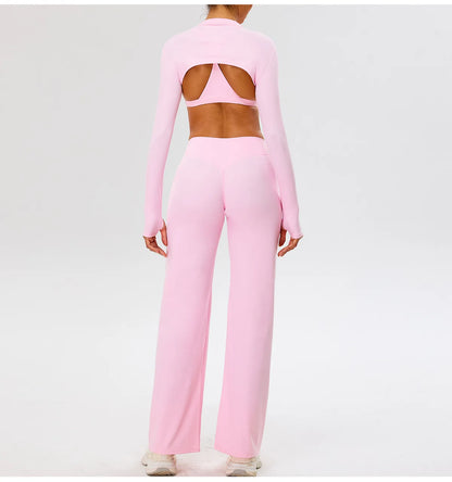 Women High Waist Wide Leg Pants Leggings Tights Fitness Bell-bottoms Yoga Elastic Leggings Push Up Gym Workout Flared Pants