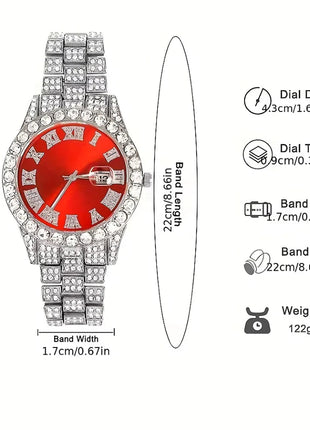 3 pezzi orologio a catena cubana per uomo Hip Hop Miami Curb ghiacciato pavimentato strass rapper collana cubana orologio + braccialetto gioielli platinumshop
