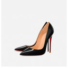 Nuovo cuoio laccato rosso tacco fine a punta bocca superficiale versatile tacco alto scarpe singole nere sexy scarpe da donna moda festa platinumshop
