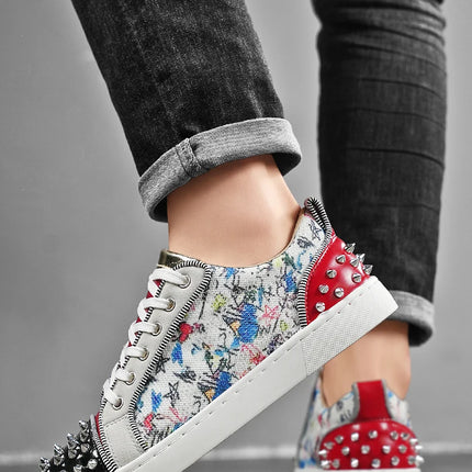 Comfortable Breathable Studded Sneakers for Men Women Casual Sports Shoes Fashion Lightweight Walking Shoes