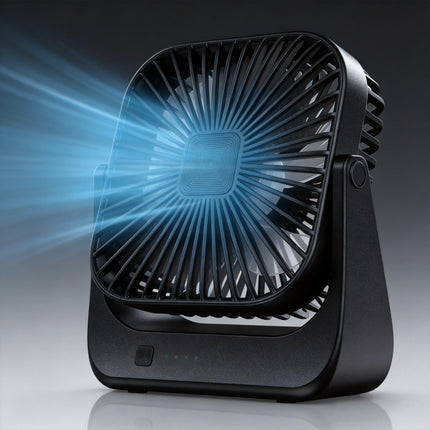 Ventilatore da Tavolo Portatile Ricaricabile, Ventilatore da Scrivania a Batteria, Silenzioso e Sottile con Display di Potenza e Velocità per Ufficio
