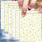 4 to 24 Sheets Xmas Snowflake Gold Silver Blue Holographic Self-Adhesive Winter Christmas Decor DIY Manicure Nail Art Stickers
