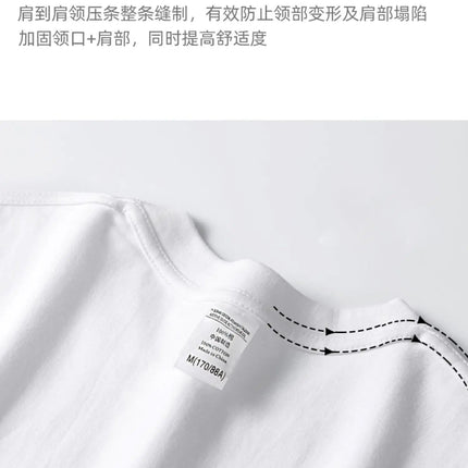 600G Heavy Cotton Short-sleeved T-shirt Men's and Women's Summer Loose Casual Trend Versatile Round Neck Half-sleeved Clothes PlatiNum