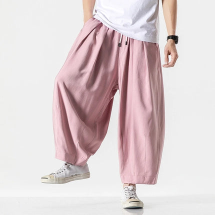 Pantaloni a Gamba Larga da Uomo Oversize Comodi Stile Harajuku Jogger Casual Moda Larga Elastico in Vita Streetwear