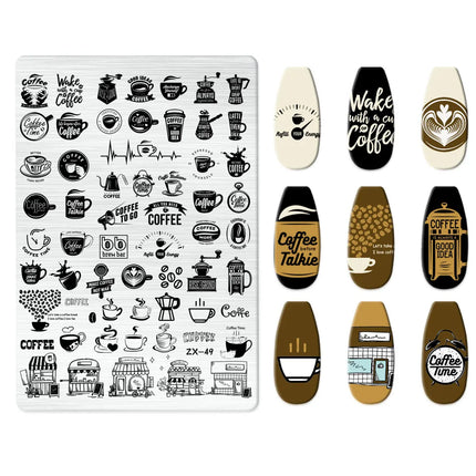 Flowers Love Nail Stamping Newspaper Splice Theme Irregular Stamping Plates Letter Nail Art Printing Stencil Tool Big Size Tools