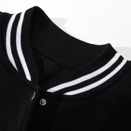 New York Paris Are Both Dream Cities Print Man Jacket Loose Hip Hop Baseball Jersey Fleece Button Coats Autumn Casual Clothes