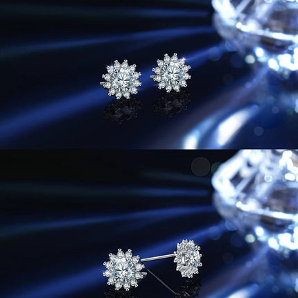 D VVS1 Pass Diamond Tester Moissanite Stud Earrings For Women 100% Real 925 Sterling Silver 2 GRA Certificates Moissanita PlatiNum