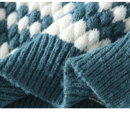 Winter Men's Loose Pullover Male Slim Fit Fashion Knitted Sweater Man Thick Warm Pull Homme Retro Stripe Sweaters