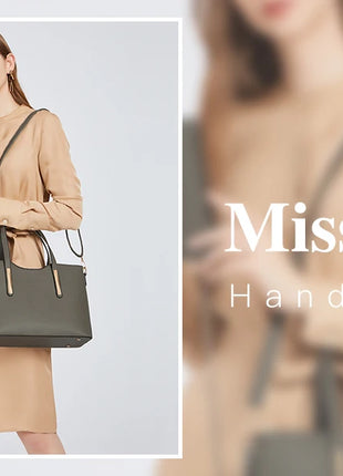 Borsa da donna Miss Lulu di medie dimensioni, elegante borsa a tracolla e borsa a mano, set shopper da 2 pezzi