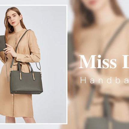 Borsa da donna Miss Lulu di medie dimensioni, elegante borsa a tracolla e borsa a mano, set shopper da 2 pezzi