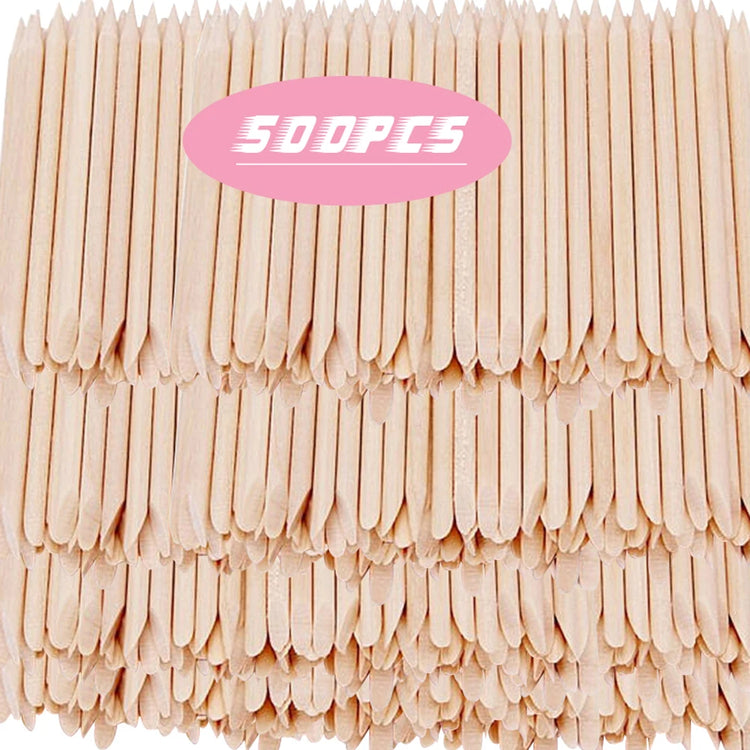 500/100Pcs Orange Wood Sticks for Nails BULK Double Sided Cuticle Pusher Remover Nail Art Manicure Pedicure Tool for 2027