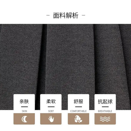 Autumn and Winter 2025 New High-waisted A-line Skirt College Style Sweet Versatile Woolen Pleated Skirt PlatiNum