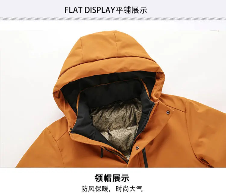 Oversized Men's 90% White Duck Down Jackets Winter Outdoor Windproof Warm Hooded Puffer Coat Loose Thicken Padded Parka Clothing