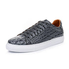 Leather Sneakers Men Calfskin Alligator Pattern Casual Shoes Lace Up Flats Daily Footwear