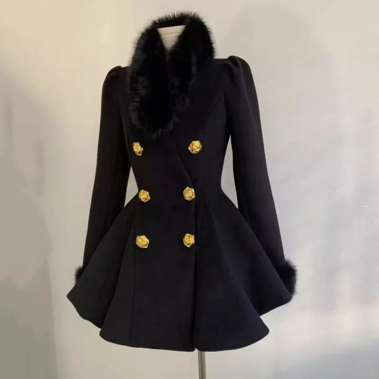 Neploe Elegant Small Fragrance Celebrity Loose Coat Moda Woolen Winter French Style Vintage Blends Slim Waist Mid-length Outwear