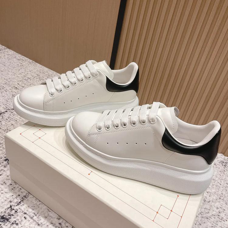 Top Classic Platform White Sneakers Silky Cowhide Height Boost Casual Shoes Versatile Daily Commute Shoes MK01