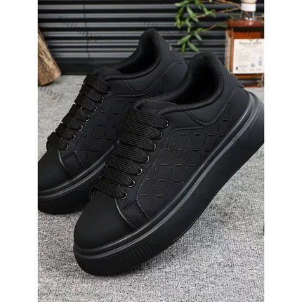 Fashion Concise Solid Flats 2026 Spring New Arrivals Men Casual Sport Shoes Increase Height Comfortable Platform Sneakers