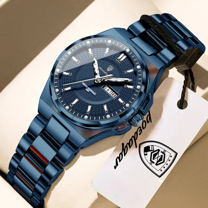 Orologio da Donna POEDAGAR Elegante con Data e Giorno della Settimana, Movimento al Quarzo, Acciaio Inossidabile, Luminoso e Impermeabile platinumshop