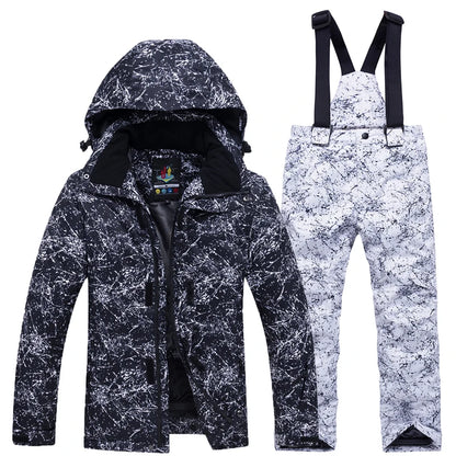 Cheaper, Children's Snow Suit, Snowboard Clothing Sets, Outdoor Wear, Ski Coat and Strap Pant, Kids Costumes, Boy‘s and Girl's