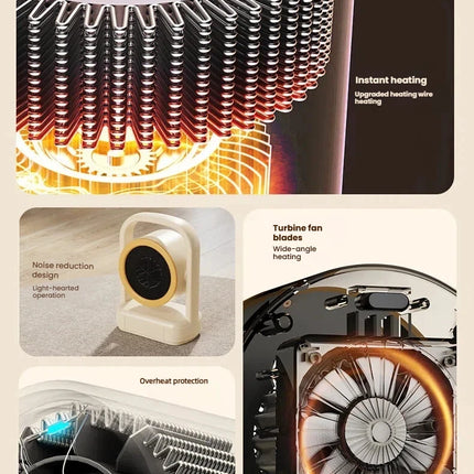 Portable Space Heater for Personal Use 500W Electric Heaters Indoor with Thermostat Fast Heating for Bedroom Office and Indoor