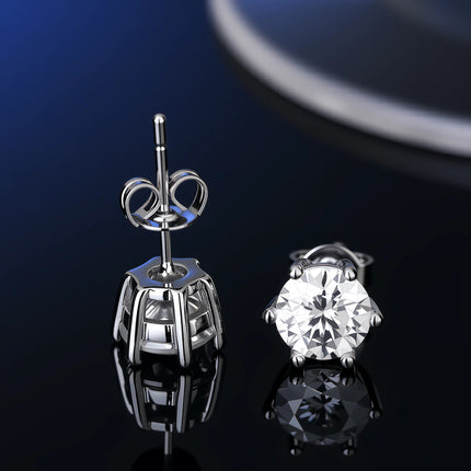100% Real Sterling Silver S925 Moissanite Earrings Stud  With 2 Certificate D VVS1 Pass Diamond Test Pen For Women Men Jewelry PlatiNum