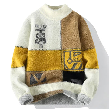 New Fashion Men Printed Pullover Sweaters Outwear Loose Casual Knitted Sweaters Male O-neck Pullovers Sweatercoats Size 4XL