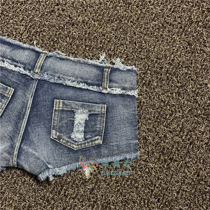 Sexy Charming Button Low Waist Denim Shorts Women Clothing Fashion Jeans Super Shorts NightClub DJ Pole Dance DS Party Hot Pants PlatiNum