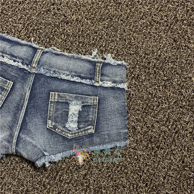 Sexy Charming Button Low Waist Denim Shorts Women Clothing Fashion Jeans Super Shorts NightClub DJ Pole Dance DS Party Hot Pants PlatiNum